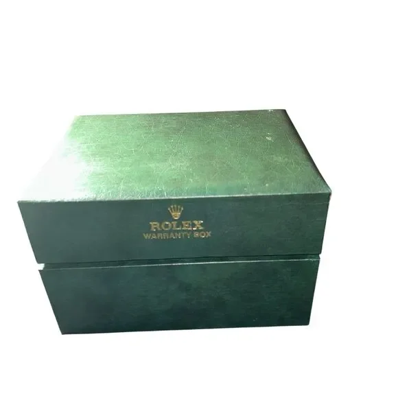 Vintage Rolex Warranty Box Green Dealer Case Two-Compartment Storage Very Rare